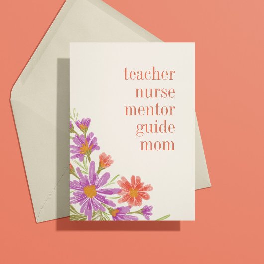  Paarse Floral Mam is Alles Moederdag Kaart