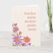  Paarse Floral Mam is Alles Moederdag Kaart (Voorkant)