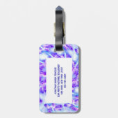 Paarse Floral Mandala Bagagelabel (Achterkant verticaal)
