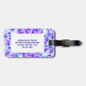 Paarse Floral Mandala Bagagelabel (Achterkant horizontaal)