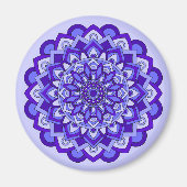Paarse Floral Mandala Magneet (Voorkant)