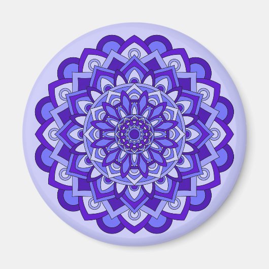 Paarse Floral Mandala Magneet (Voorkant)