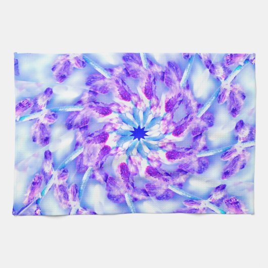 Paarse Floral Mandala Theedoek (Horizontaal)
