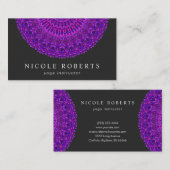 Paarse Floral Mandala Visitekaartje (Voorkant / Achterkant)