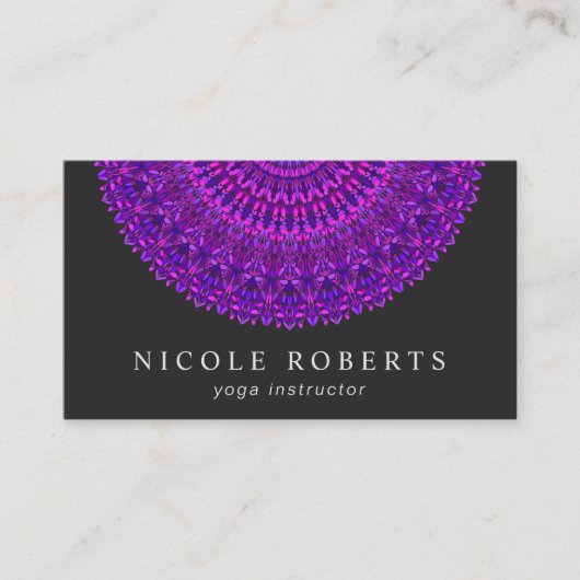 Paarse Floral Mandala Visitekaartje (Voorkant)