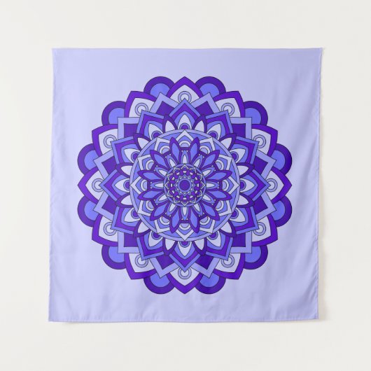 Paarse Floral Mandala Wandkleed (Voorkant (horizontaal))