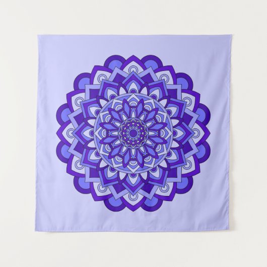 Paarse Floral Mandala Wandkleed (Voorkant)