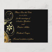 Paarse Floral Masquerde Save the Date Briefkaart (Achterkant)