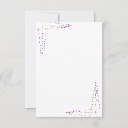 Paarse Floral Meal Option Wedding RSVP (Achterkant)