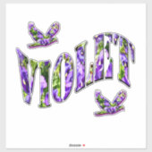 Paarse Floral meisjes naam Violet, Sticker (Vel)