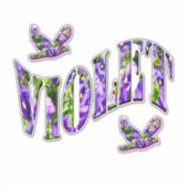 Paarse Floral meisjes naam Violet, Sticker (Voorkant)