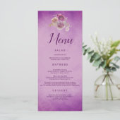 Paarse Floral Menu (Staand voorkant)