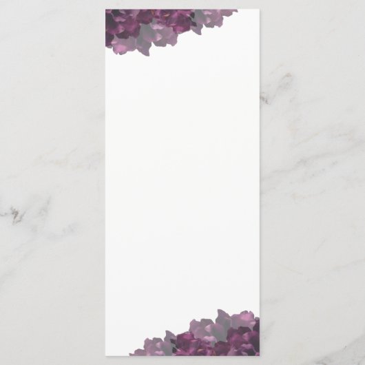 Paarse Floral Menu (Achterkant)