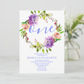 Paarse Floral met 1 september 2010 Kaart (Staand voorkant)