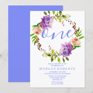 Paarse Floral met 1 september 2010 Kaart