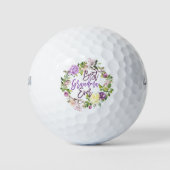 Paarse Floral met de beste grootmoeder ooit Golfballen (Voorkant)