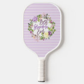 Paarse Floral met de beste grootmoeder ooit Pickleball Paddle (Achterkant)