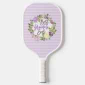 Paarse Floral met de beste grootmoeder ooit Pickleball Paddle (Voorkant)