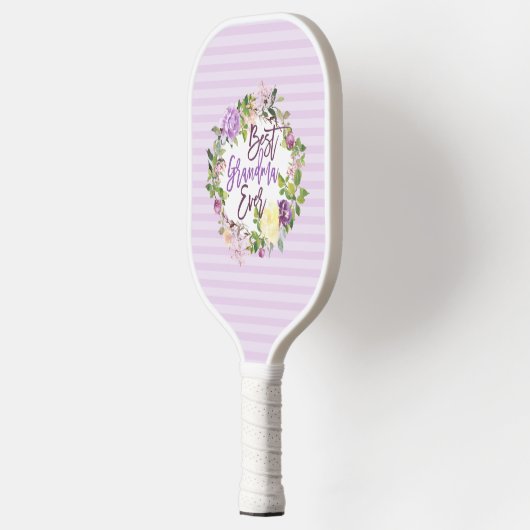Paarse Floral met de beste grootmoeder ooit Pickleball Paddle (Links)