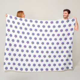 Paarse Floral, met de hand verfijnd, wit patroon Fleece Deken