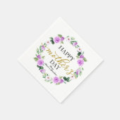Paarse Floral met Happy Mothers Dag Servet (Hoek)