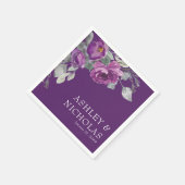 Paarse Floral Modern Botanical Wedding Napkins Servet (Hoek)