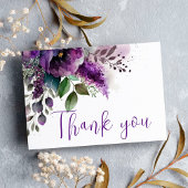 Paarse Floral Modern Elegant Weddenschap Hartelijk Briefkaart