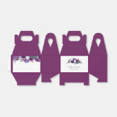 Paarse Floral Modern Elegant Wedding Bedankdoosjes (Uitgevouwen)