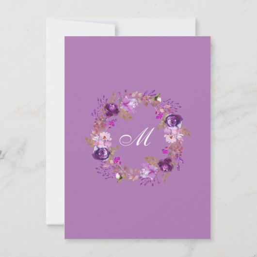 Paarse Floral Modern Nursing School Afstuderen Kaart (Achterkant)