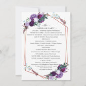 Paarse Floral Modern Wedding Programme (Achterkant)