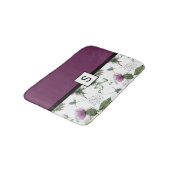 Paarse Floral Monogram Badmat (Gekanteld)