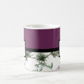 Paarse Floral Monogram Koffiemok (Center)