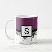 Paarse Floral Monogram Koffiemok (Links)