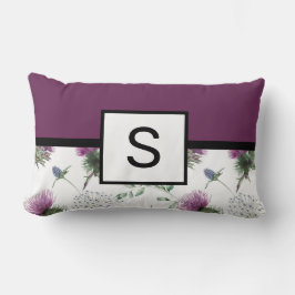 Paarse Floral Monogram Kussen