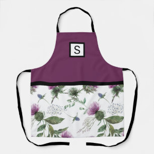 Paarse Floral Monogram Schort