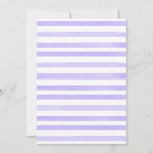 Paarse Floral Monogrammed Crest Birth Announement Aankondiging (Achterkant)