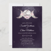Paarse Floral Moon Fases Mystical Handfasting Kaart (Voorkant)