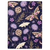 Paarse Floral Moth | Moth-klembord Klembord (Achterkant)