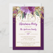 Paarse Floral mousserend Amethyst kerstfeest Kaart (Voorkant)