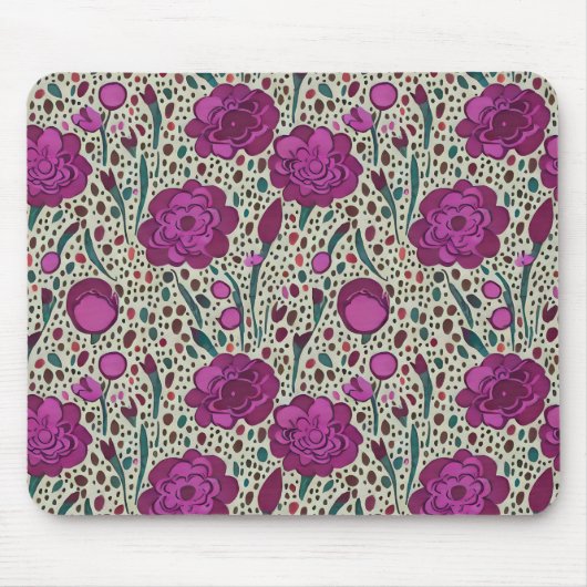 Paarse Floral Muismat (Voorkant)