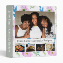 Paarse Floral MultiAfbeelding Recipe 3 Ring Multom
