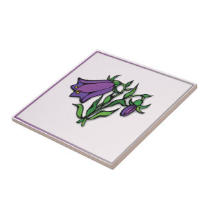 Paarse Floral Ontworpen Tile Tegeltje