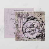 Paarse Floral onvoorwaardelijke liefdesbruiloft ui Kaart (Voorkant / Achterkant)