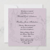 Paarse Floral onvoorwaardelijke liefdesbruiloft ui Kaart (Achterkant)