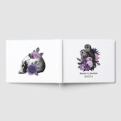 Paarse Floral Owls Gothic Wedding Gastenboek (Volledig)