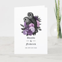 Paarse Floral Owls Gothic Wedding