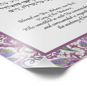 Paarse Floral Paisley Hebreeuwse handwasmachines Foto Afdruk (Hoek)