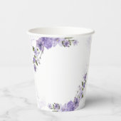 Paarse Floral Papieren Bekers (Achterkant)