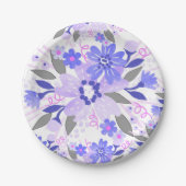 Paarse Floral Papieren Bordje (Voorkant)