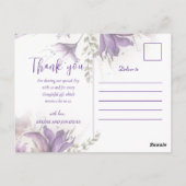 Paarse Floral Pastel Chic Modern Weddenschap Harte Briefkaart (Achterkant)